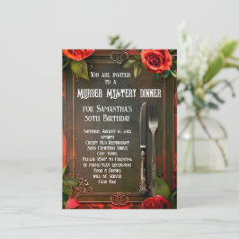 Murder Mystoppmiddag Social eller Födelsedagsfest Inbjudningar