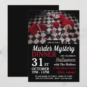 Murder Scene, Murder Myasty Halloween Middag Inbjudningar