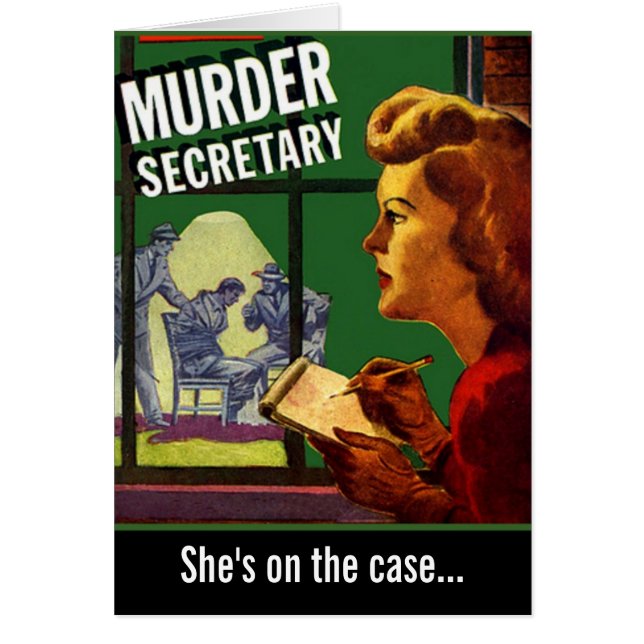 "Murder Secretary" Hälsningskort (Framsidan)
