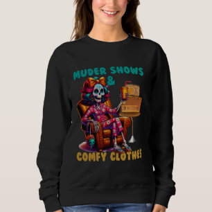 Murder Shows and Comfy Clothes Skeleton Mamma Desi T Shirt