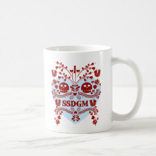 Murderino mugg. Rött/blått Kaffemugg