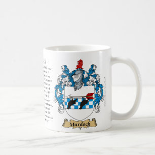 Murdock familjvapensköld (vapensköld) däribland kaffemugg