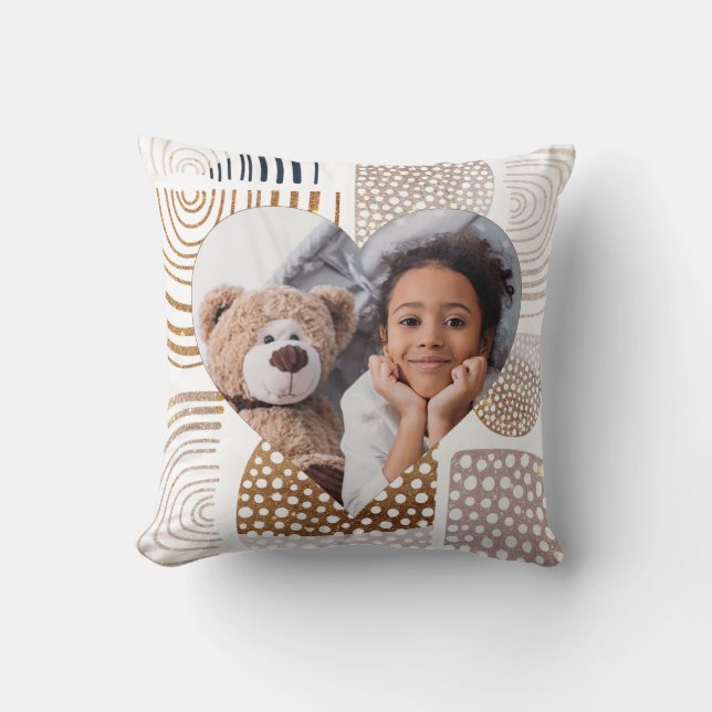 Muren Boho Shapes Heart Photo Kudde (Framsida)