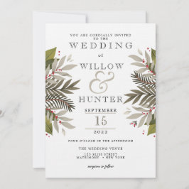 Muren botanisk | Earth Färg | BRÖLLOP Inbjudningar