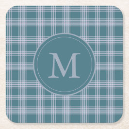 Muren cyan Play Mönster Monogram Underlägg Papper Kvadrat