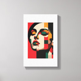 Muren ger uttryck för kvinnans skönhet canvastryck