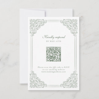 Muren Grönt Victorian Baroque Vintage Ram QR OSA Kort
