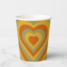 Muren Groovy Retro-lager Kärlek Heart