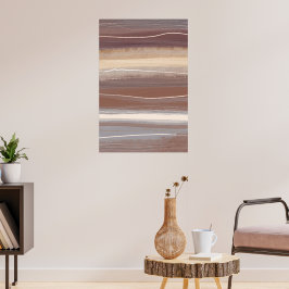 Muren jordtoner plommon Minimalistisk Abstrakt Art Poster