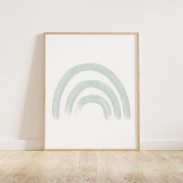Muren pastellblå regnbåge poster