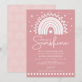 Muren Rosa Ray från Sunshine Rainbow Baby Shower Inbjudningar
