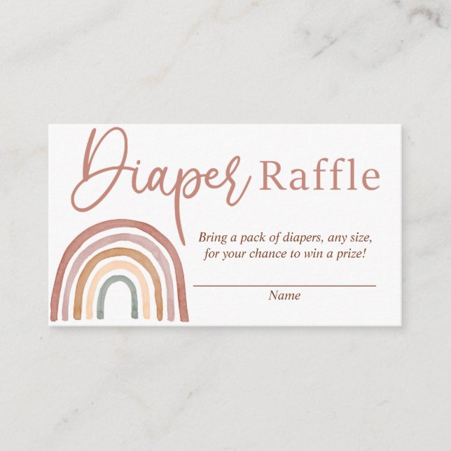 Muren tones Boho Rainbow Diaper Raffle Card Tilläggskort (Framsida)