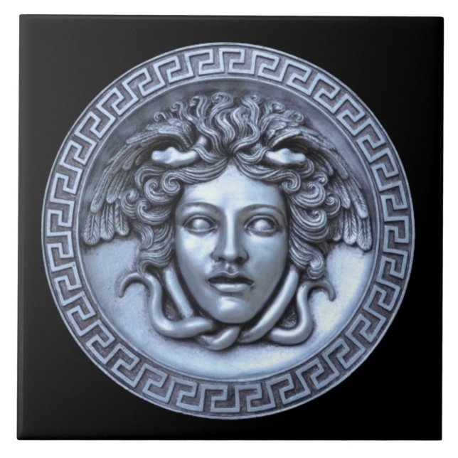 Muren vid silver Medusa Kakelplatta (Framsidan)