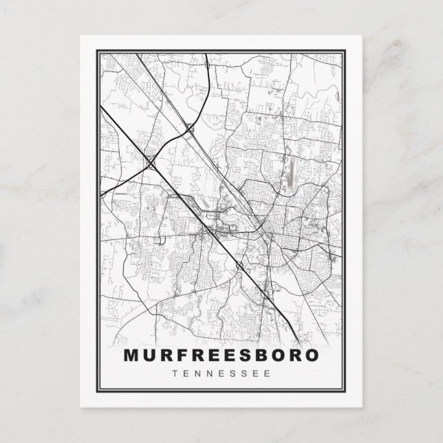 Murfreesboro Karta Vykort (Framsida)
