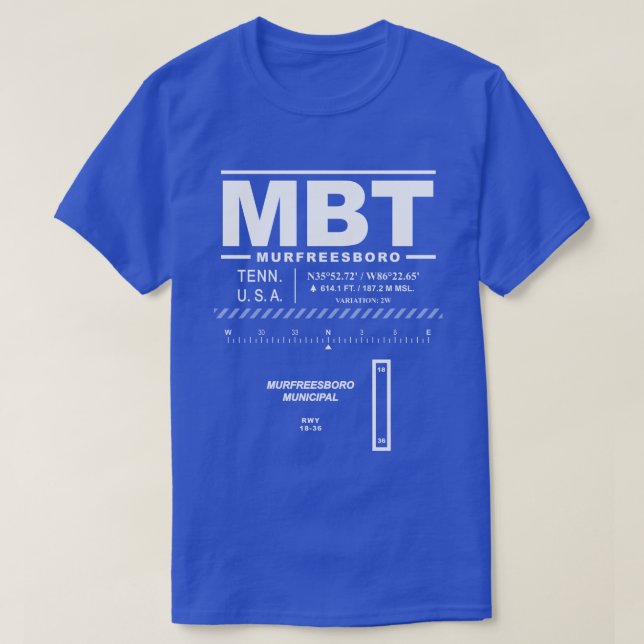 Murfreesboro Municipal Airport MBT-Shirt T Shirt (Design framsida)