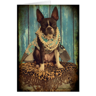 Murgröna den Boston terrieren Hälsningskort