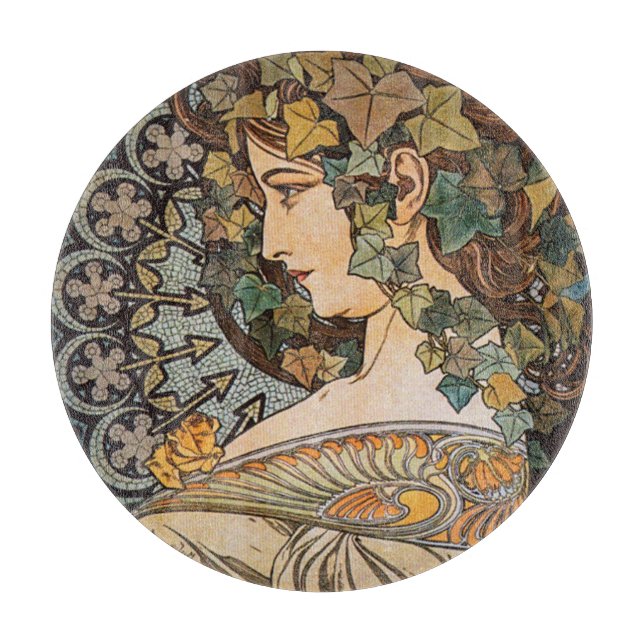 Murgröna Hår Flicka Målning av Alphonse Mucha (Framsidan)