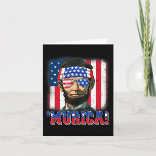 Murica Abe Lincoln 4 juli Murica Patriotic Me Kort
