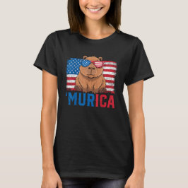 Murica Capybara USA flagga Sunglasses Patriotic T Shirt