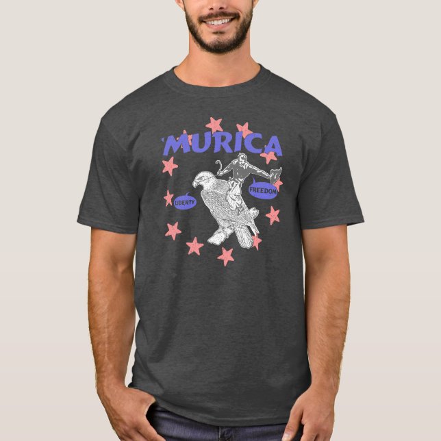 Murica Cowboy och örn Tee Shirt (Framsida)