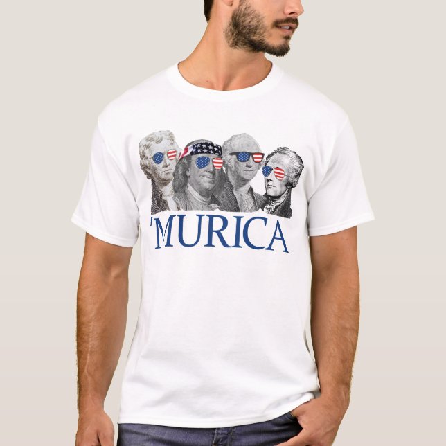 Murica Founding fathers Patriotic 4 juli Murica T Shirt (Framsida)