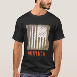 Murica Nationell Amerikansk Flaggdesign T Shirt