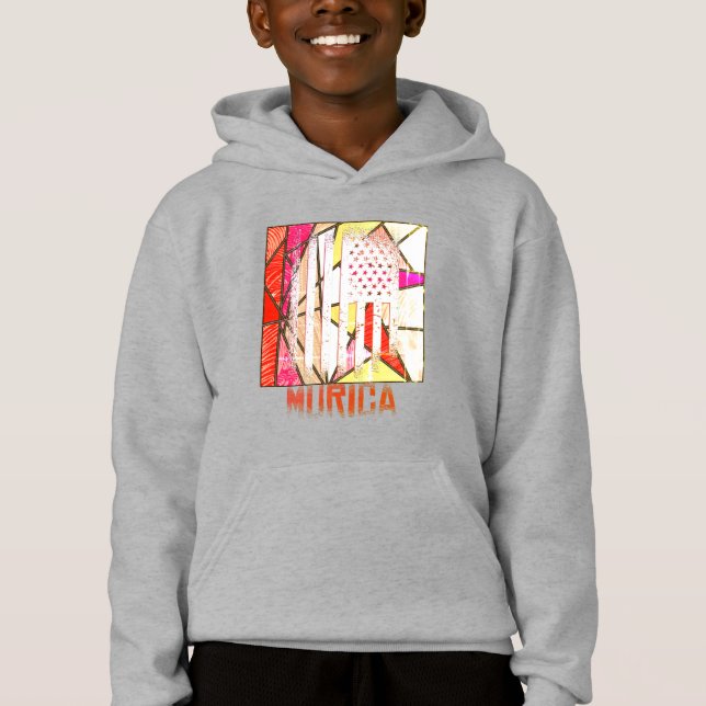 Murica Nationell Amerikansk Flaggdesign T Shirt (Framsida)