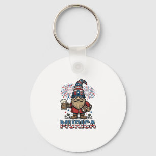 Murica Patriotisk Tomte Bärs Vintage T-Shirt Desig Nyckelring