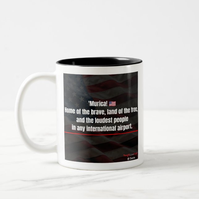 'Murica! Rolig Patriotisk Kaffemugg (Vänster)