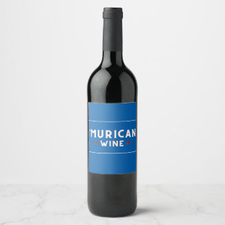"Murican Vin (Blue) - Vin 4:e juli-etiketten Vinflaska Etikett