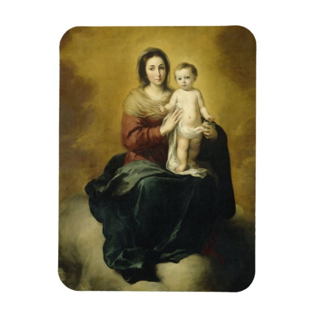 Murillo, Madonna och Child, Religiösa Fine Art Magnet (Vertikal)