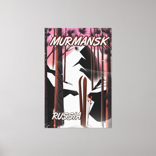 Murmansk rysk reseposter canvastryck (Framsida)