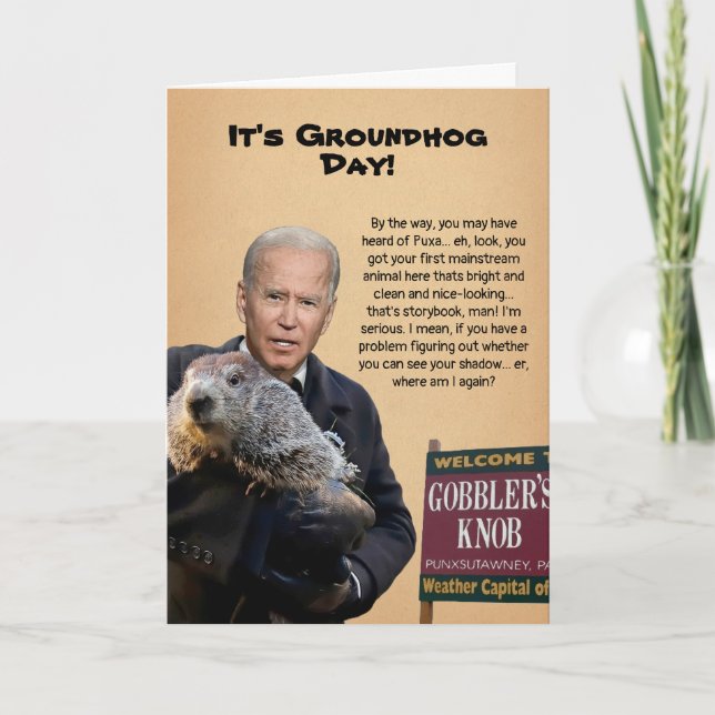 Murmeldags Biden-kort Helgkort (Framsida)