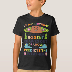 Murmeldags födelsedagsfest Rolig Luffig Fet Gnagar T Shirt