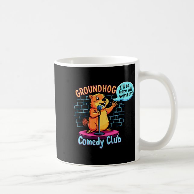 Murmeldags Komedi Stand-up Väder Sarcasm Kvinnor Kaffemugg (Höger)