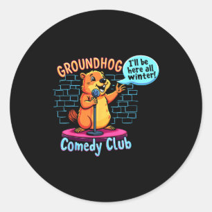 Murmeldags Komedi Stand-up Väder Sarcasm Kvinnor Runt Klistermärke