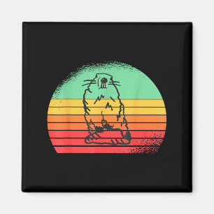 Murmeldags Retro Solnedgång Rolig Trädkrypare Murm Magnet