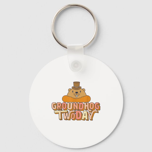 Murmeldags Retro Vintage Rollig Djur Puns Mig Nyckelring (Framsida)