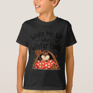 Murmeldags Roligt Murmeldjur Vakna Mig När Vintern T Shirt