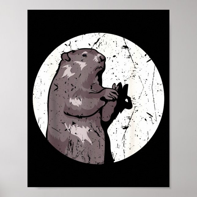 Murmeldags skuggdocka Söt gnagare kostym Fu Poster (Framsidan)