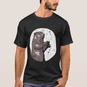 Murmeldags skuggdocka Söt gnagare kostym Fu T Shirt