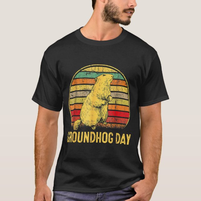 Murmeldags skuggspel Roligt  T Shirt (Framsida)