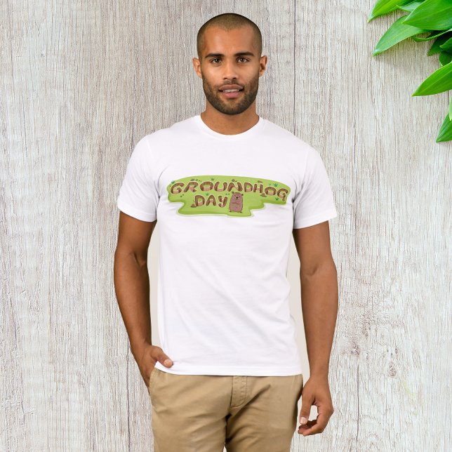 Murmeldags Trä Bokstavsdesign T Shirt (Skapare uppladdad)
