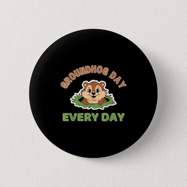 Murmeldagsfest varje dag Rolig Murmeldag  Knapp (Framsida)