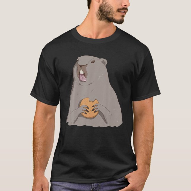 Murmeldagspresent Rollig Trägnagare Tee Retro Kaka (Framsida)