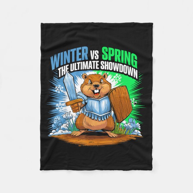 Murmeldagsroligt Vinter Vår Sarcasm Män Kvinnor Fleecefilt (Framsidan)