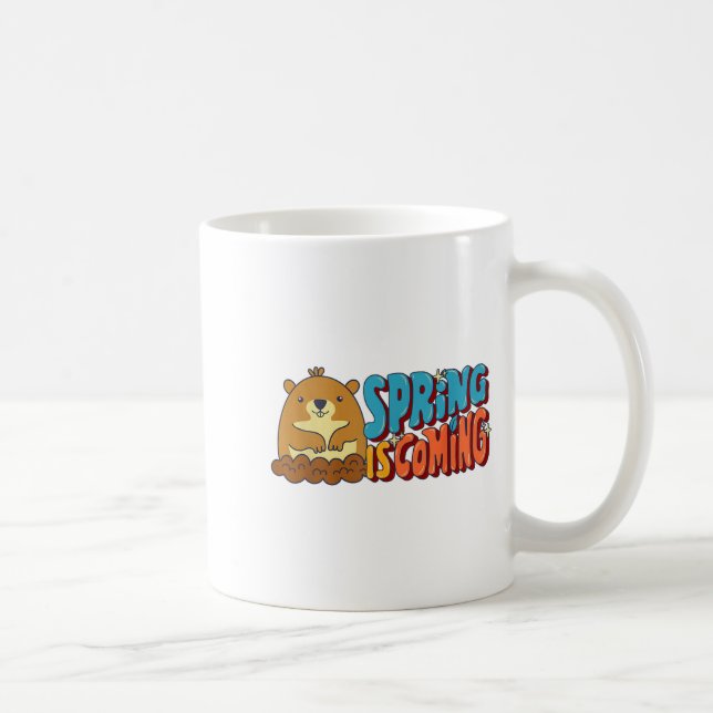 Murmeldagsvår Är På Väg Roliga Män Citat Sa Kaffemugg (Höger)