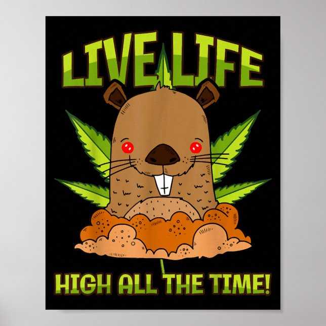 Murmeldagsväxt Lev livet högt hela tiden  Poster (Framsidan)
