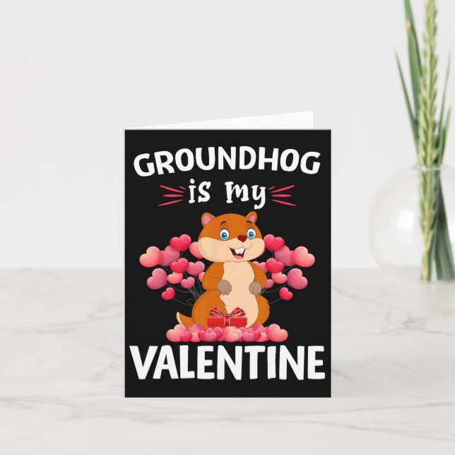Murmeldjur är min valentin Alla hjärtans dag G Kort (Framsida)