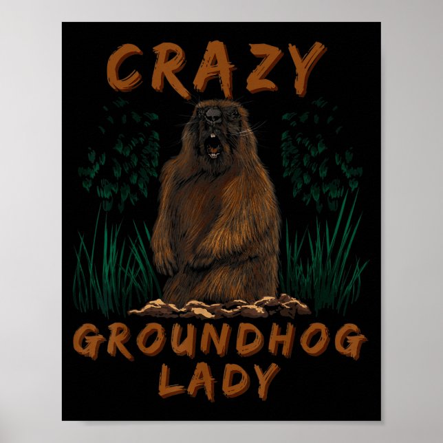 Murmeldjur Crazy Groundhog Gnagare Jordpunghörda  Poster (Framsidan)